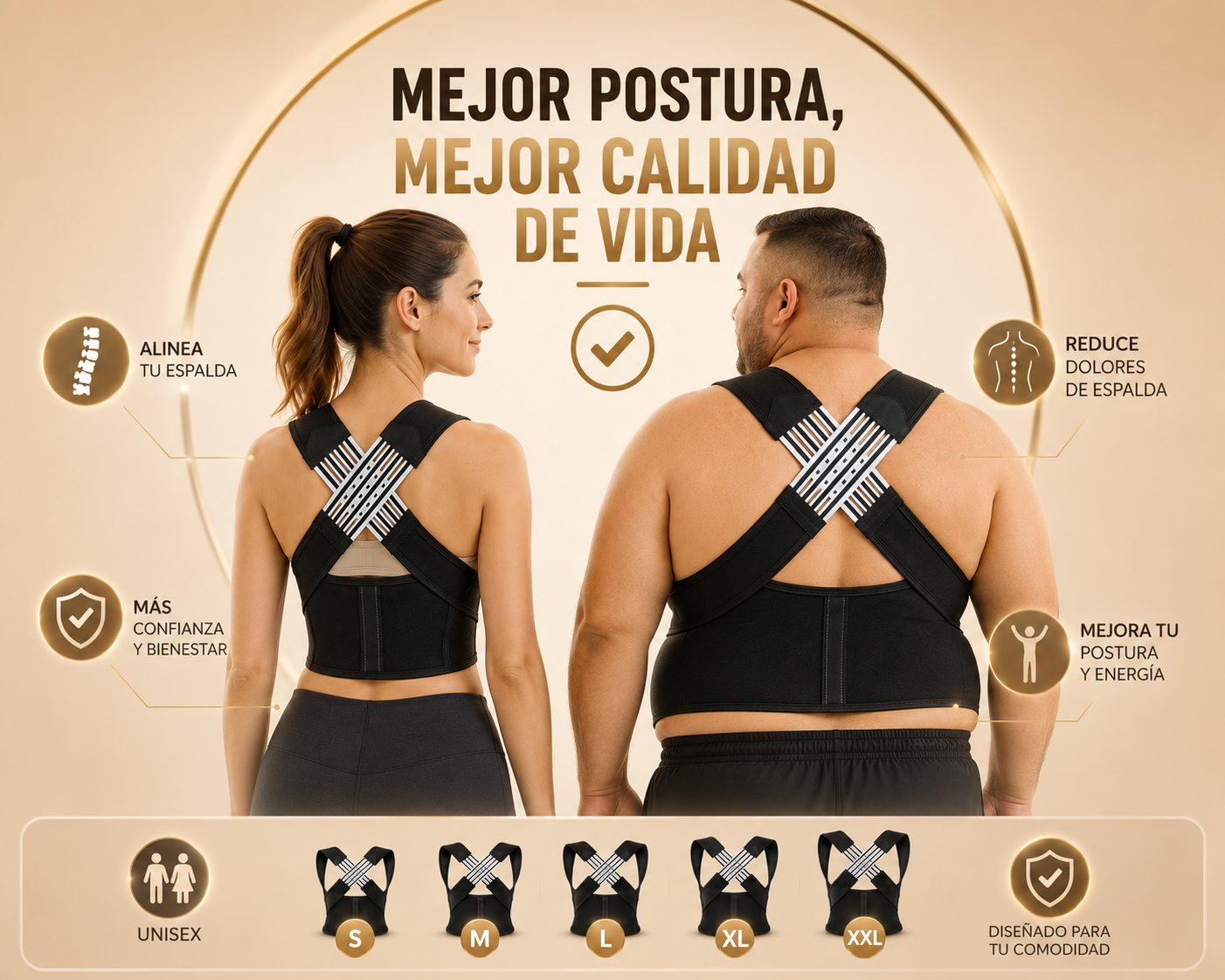 Corrector de postura entrelazado